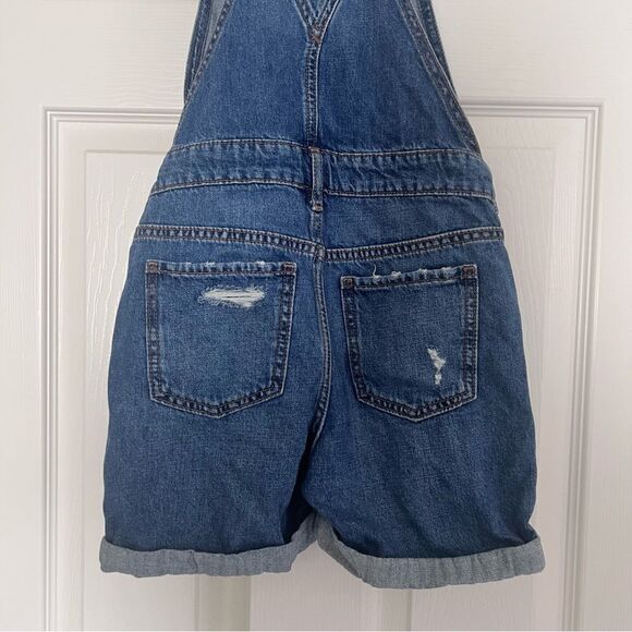 GAP Kids Cotton Distressed Denim Romper Blue Medium EUC - Picture 6 of 9